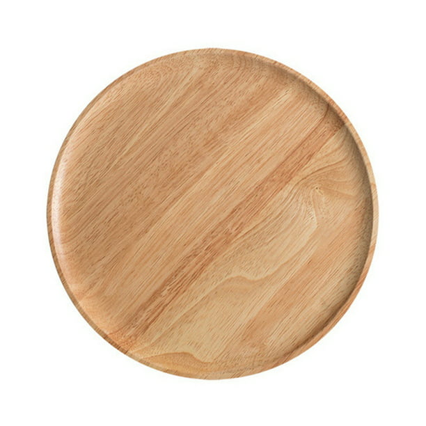 Natural Fruit Serving Tray Tea Food Server Dish Platter Brown Wooden Plate 